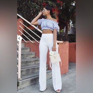 Fashion nova white flare dress pants - New - Medium